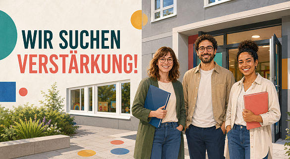 Erwachsene vor einem Gebäude
